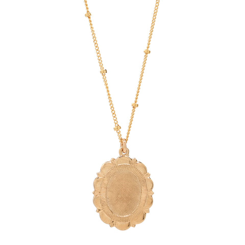 SALE - Floral Oval Medallion Necklace -  - Necklaces - Ofina