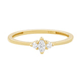 10k Solid Gold Tri-CZ Ring -  - Rings - Ofina