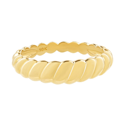 10k Solid Gold Twist Ring -  - Rings - Ofina