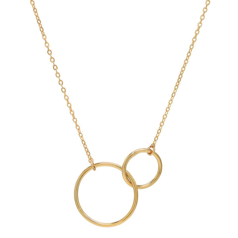 Circle Duo Necklace - Gold / Large - Necklaces - Ofina