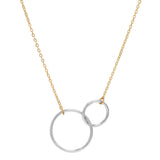 Circle Duo Necklace - Silver Circles / Gold Chain / Large - Necklaces - Ofina
