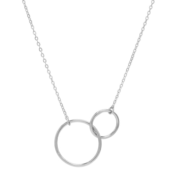 Circle Duo Necklace - Silver / Large - Necklaces - Ofina