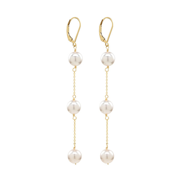 Leverback Pearl Waterfall Earrings -  - Earrings - Ofina