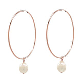 Detachable Pearl Hoop Earrings - Rose Gold / 40mm - Earrings - Ofina