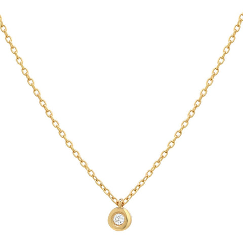 Tiny Diamond Bezel Necklace -  - Necklaces - Ofina
