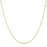 Thin Oval Link Chain Necklace - Gold / 14" - Necklaces - Ofina