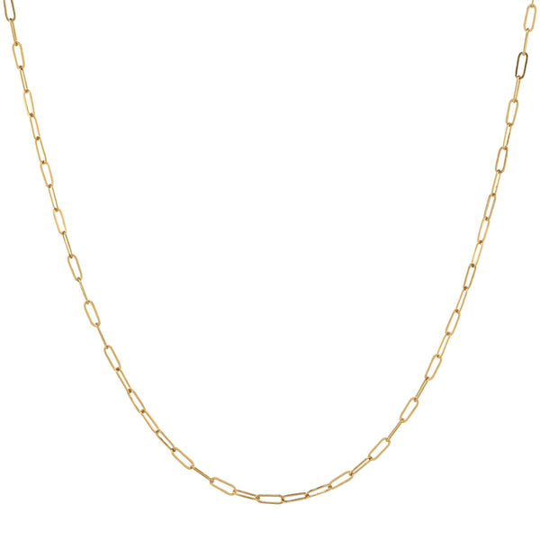 Thin Oval Link Chain Necklace - Gold / 14" - Necklaces - Ofina