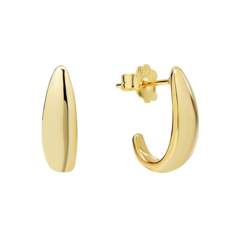 Curved Chunky Studs - Gold - Earrings - Ofina